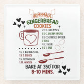 Recept voor zelfgemaakte gemberkoek Christmas cade Glazen Onderzetter (Voorkant)