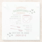 Recept voor zelfgemaakte gemberkoekjes Kerstcadeau Glazen Onderzetter (Achterkant)