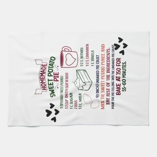Recept voor zelfgemaakte zoete aardappelpastei Ker Theedoek (Horizontaal)