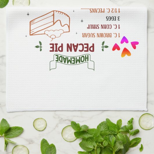 Recept voor zelfgemaakte zoete pecannotentaart als theedoek (Gevouwen)