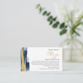 Receptaanvraag | Abstract Goudblauw Vrijgezellenfe Informatiekaartje (Staand voorkant)