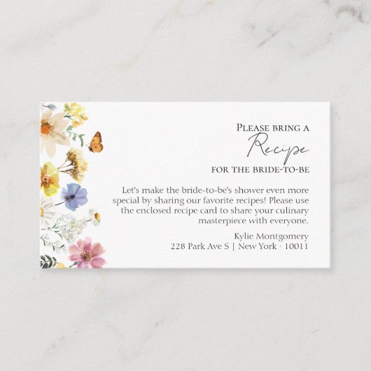 Receptaanvraag | Wildflower Boho Vrijgezellenfeest Informatiekaartje (Voorkant)