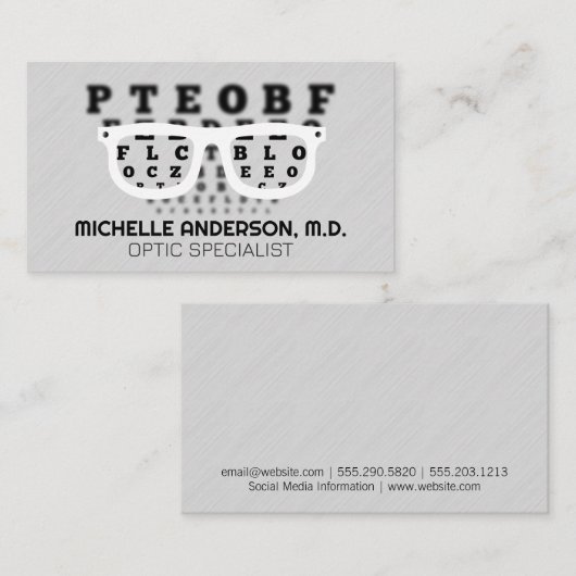 Receptbril | Optometrist Oogonderzoek Visitekaartje (Voorkant / Achterkant)