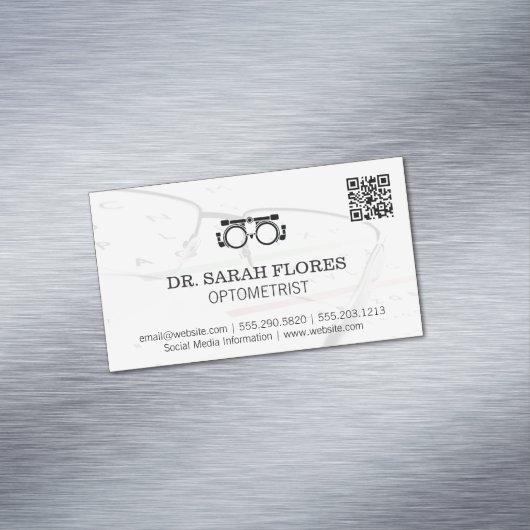Receptbril | Optometrist QR-code Magnetisch Visitekaartje (Voorbeeld)