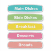 Receptcategorie Stickers – Binder Tabs (Voorkant)