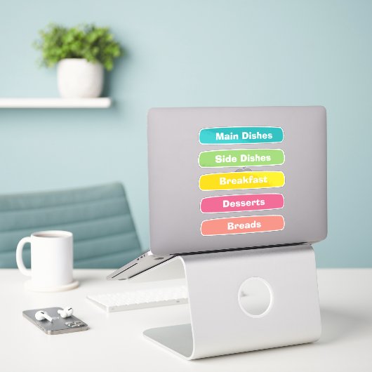 Receptcategorie Stickers – Binder Tabs (Laptop op bureau)