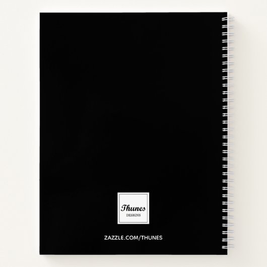 Recepten aangepaste foto zwart wit monogram notitieboek (Achterkant)