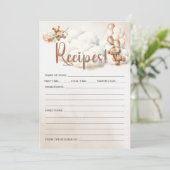 RECEPTEN Baby shower Spel Schattige Beer Kaart (Staand voorkant)