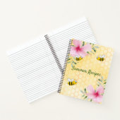 Recepten bijen gele honingraat roze bloemen notitieboek (Binnen)