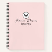 Recepten Binnen Papierontwerp Blush Roze Notitieboek (Voorkant)