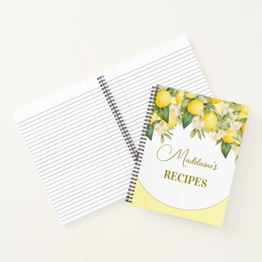 Recepten Citroen Bloemen Citrus Modern Persoonlijk Notitieboek (Binnen)
