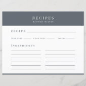 Recepten | Elegant chique stenen grijs recept Kaar (Voorkant)