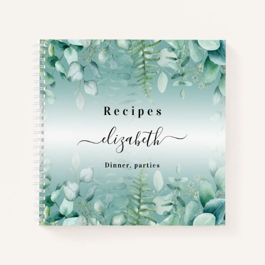 Recepten eucalyptus groen bos naam notitieboek (Voorkant)