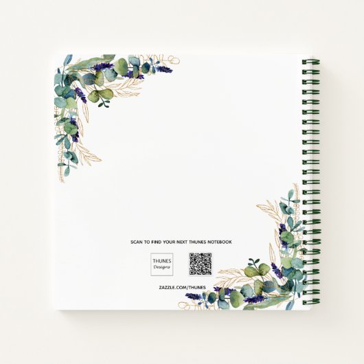 Recepten eucalyptus groen wit foto notitieboek (Achterkant)