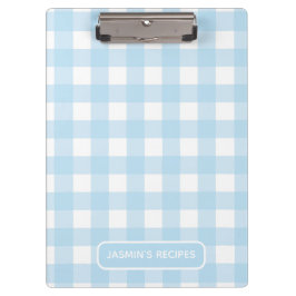 Recepten | Gingham Patroon Lichtblauw en Wit Klembord