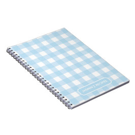 Recepten | Gingham Patroon Lichtblauw en Wit Notitieboek