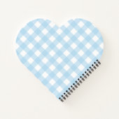 Recepten | Gingham Patroon Lichtblauw en Wit Notitieboek (Achterkant)