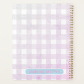 Recepten | Gingham patroon roze en wit  Planner (Achterkant)