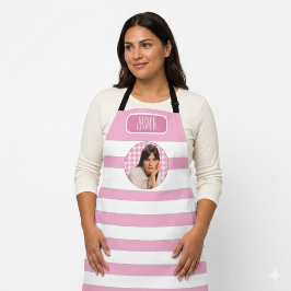 Recepten | Gingham patroon roze en wit  Schort