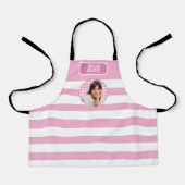 Recepten | Gingham patroon roze en wit  Schort (Voorkant)