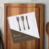 Recepten houten keukengerei bruin kookboek notitieboek