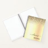 Recepten Kookboek Gouden Glitter Monogram Notitieboek (Binnen)