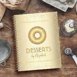 Recepten kookboek gouden glitters donut moderne ch notitieboek