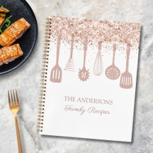 Recepten Kookboek Roze Goud Glitter Keuken Gereeds