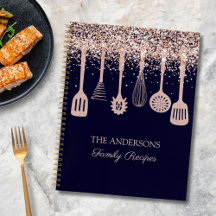 Recepten Kookboek Roze Goud Glitter Keuken Gereeds