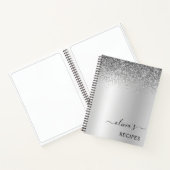 Recepten Kookboek Zilveren Glitter Monogram Notitieboek (Binnen)