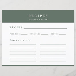 Recepten | Minimaal Elegante Bosgroene Receptkaart