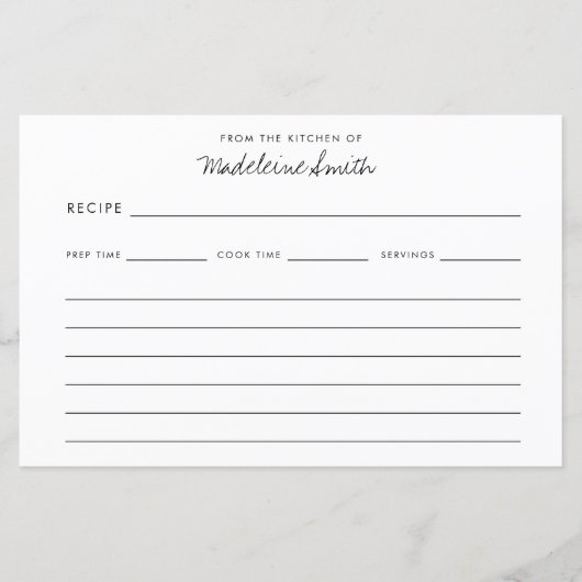 Recepten Modern Script uit de keuken Recept Kaart (Voorkant)