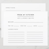 Recepten | Modern van mijn keukenrecept Kaart (Voorkant / Achterkant)