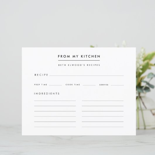 Recepten | Modern van mijn keukenrecept Kaart (Staand voorkant)