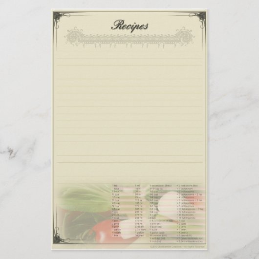Recepten Persoonlijk Briefpapier (Voorkant)