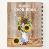Recepten Rustieke Keuken Zonnebloem Hout Monogram Notitieboek (Achterkant)