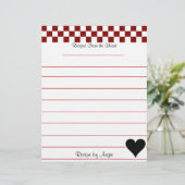 Recepten uit het hart receptenpapier (Staand voorkant)