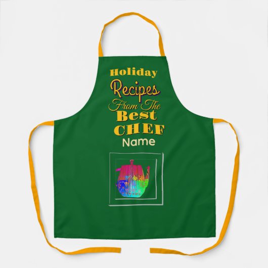 Recepten van de beste chef Coffee Pot Groen Schort (Voorkant)
