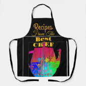 Recepten van de beste chef-kok koffiepot zwart schort (Voorkant)