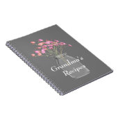 Recepten van oma Wilde Bloemen Mason Jar Roze Notitieboek (Rechterzijde)