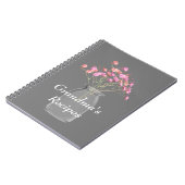 Recepten van oma Wilde Bloemen Mason Jar Roze Notitieboek (Linkerzijde)
