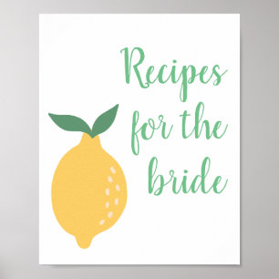 Recepten voor de Bruid Citroen Thematische Bruidsf Poster