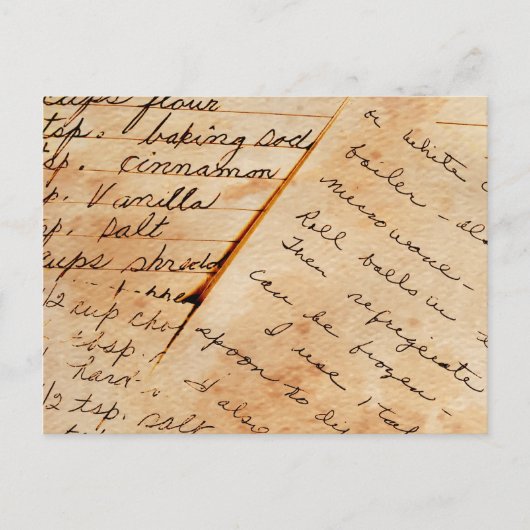 recepten voor de oude familie briefkaart (Voorkant)