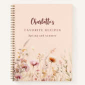 Recepten wilde bloemen roze perzik naam notitieboek (Voorkant)
