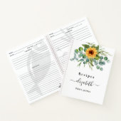 Recepten zonnebloem eucalyptus groen script naam notitieboek (Binnen)