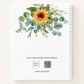 Recepten zonnebloem eucalyptus groen script naam notitieboek (Achterkant)