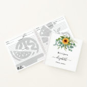 Recepten zonnebloem eucalyptus groen script naam notitieboek (Binnen)