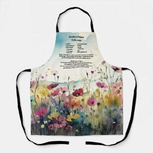 Receptenaandenken Wildflower Waterverf Schort