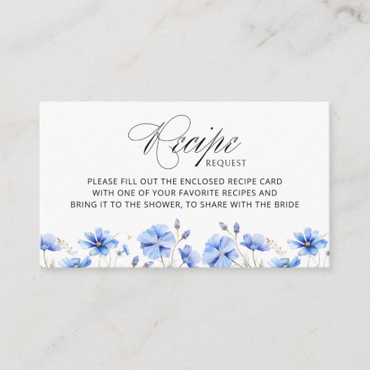 Receptenaanvraag Iets Blauw Bloemen Vrijgezellenfe Informatiekaartje (Voorkant)