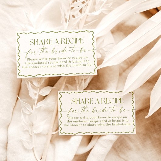 Receptenaanvraag Kaart, vers van de markt bruids Informatiekaartje